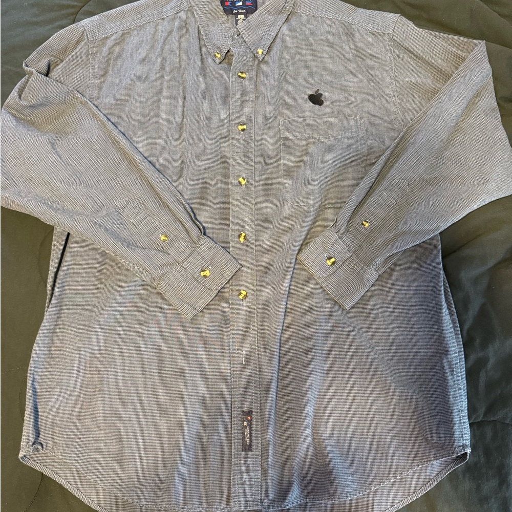 Vintage Apple Computer Employee Mens
Button Down Blue Long Sleeve Shirt Large